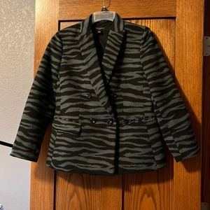 Ann Taylor 12 petite Blazer. Zebra print